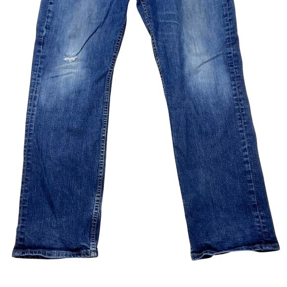 Levis 514 Jeans Men 36x30 Dark Blue Denim Wash Loose Straight Mid Rise Used - Picture 4 of 11